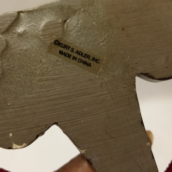 !❤Kurt Adler Long Neck Cat with Burgundy Bow Resin Vintage Collectible - Picture 5 of 5